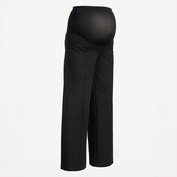 NEW Old Navy Maternity Pixie Wide Leg Pants Women XL Black Full Panel - Picture 4 of 10